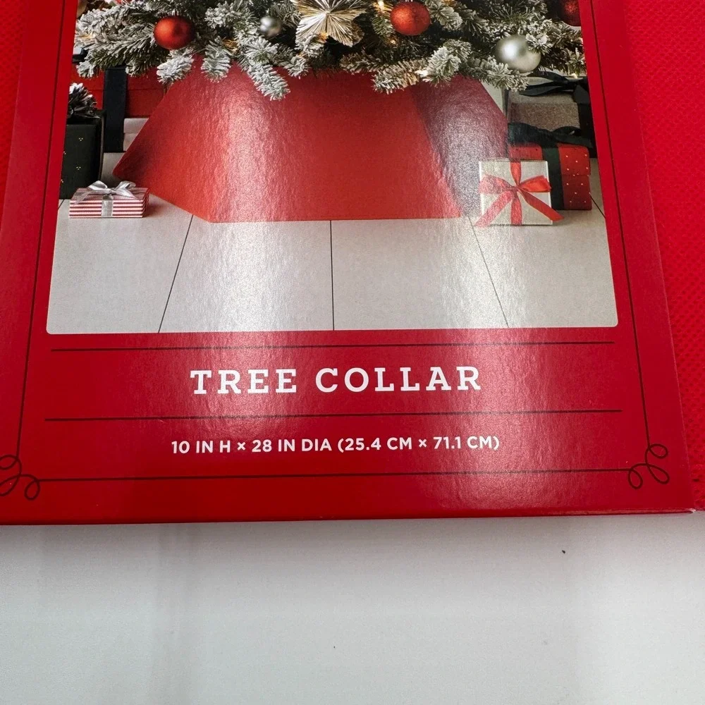 Wondershop Christmas Tree Collar Red Hard Shell 10x28 Holiday Decor NEW